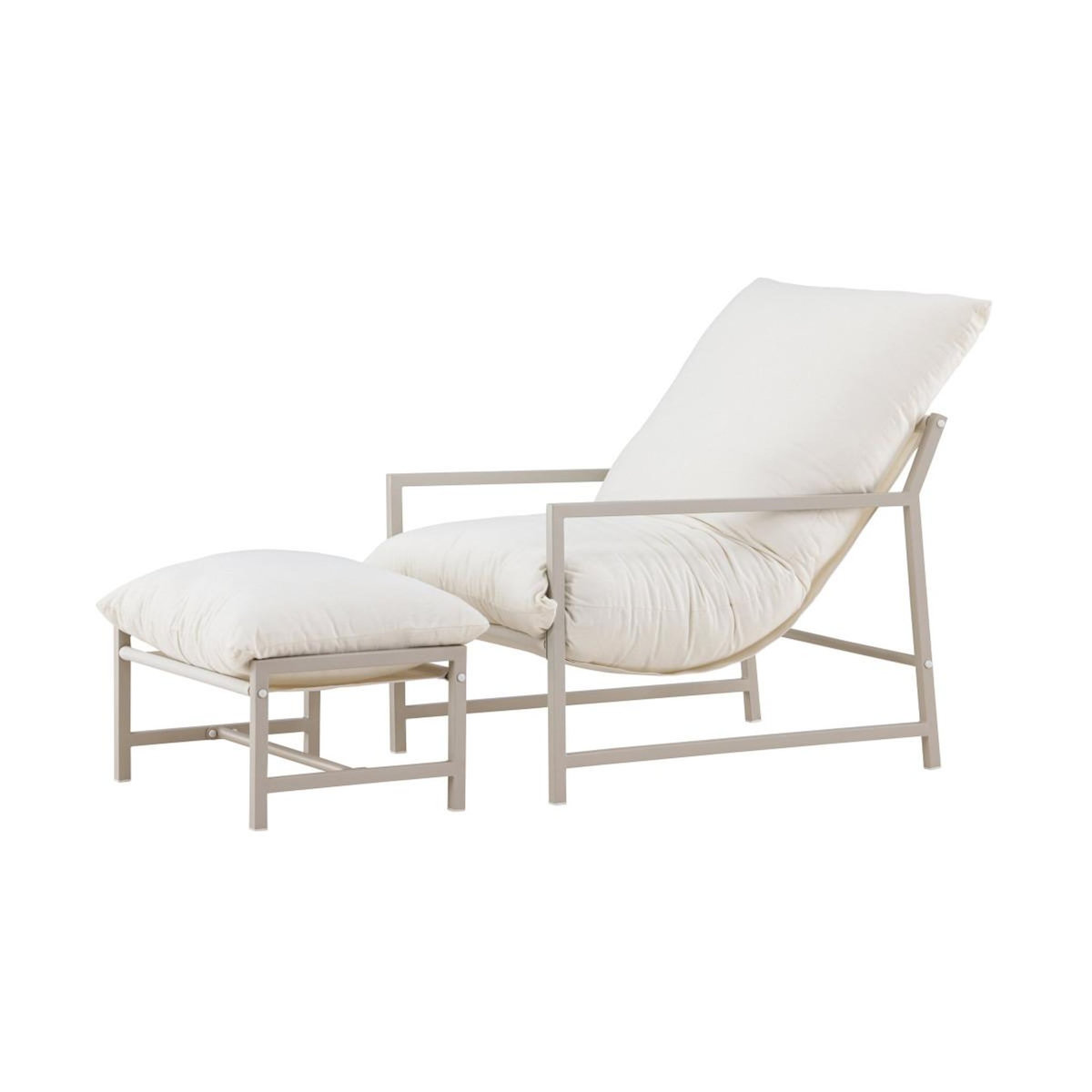 Paris Prix Fauteuil de Jardin & Repose-Pieds  Corso  86cm Beige
