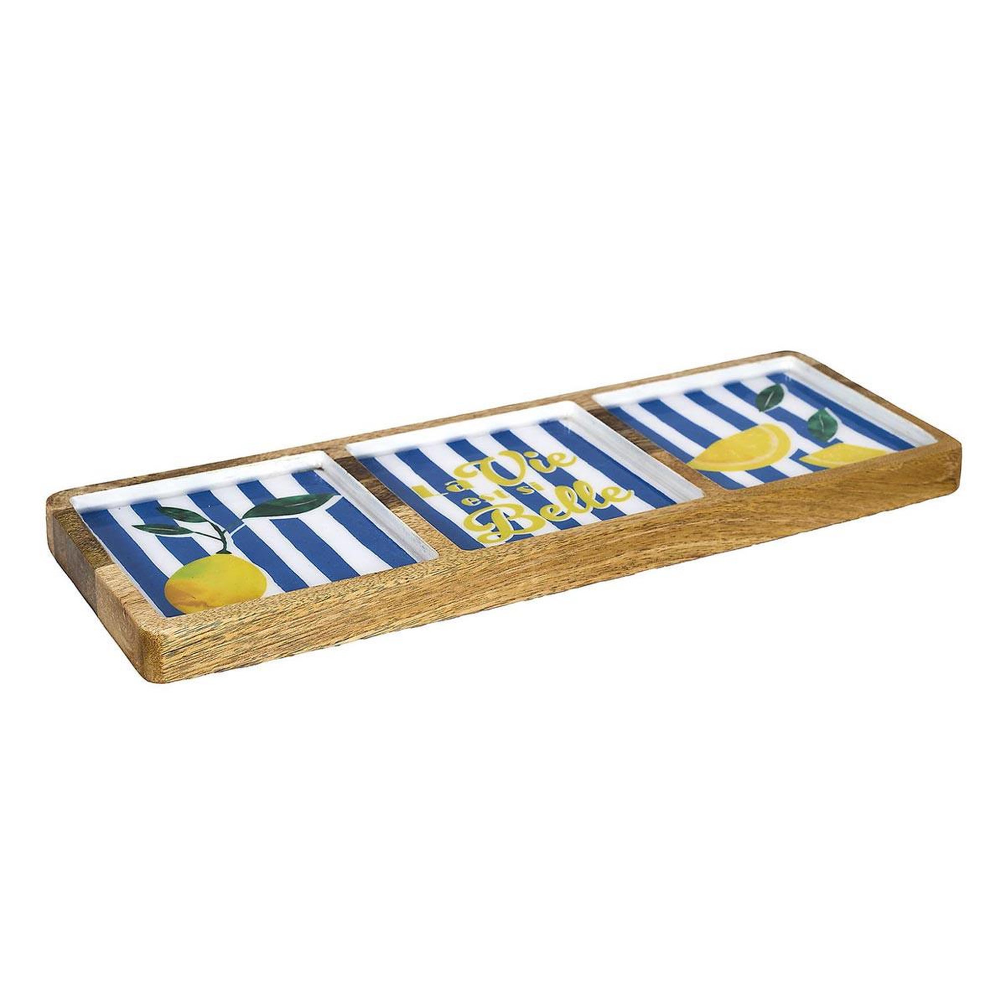The Home Deco Factory Planche de présentation en bois  dolce vita  40cm bleu