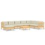 Voir la diapositive 2 : VIDAXL Salon de jardin 9 pcs avec coussins creme bois de pin massif