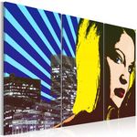 Paris Prix Tableau Imprimé 3 Panneaux  Femme Pop Art. Coloris disponibles : Multicolore