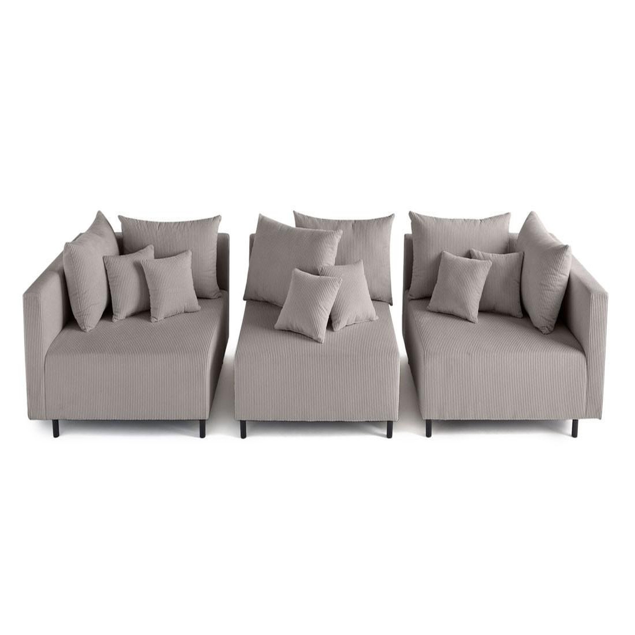 Voir la diapositive 6 : LISA DESIGN Edinburg - canapé modulable 3 places - velours côtelé