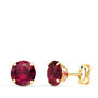 Voir la diapositive 1 : L'ATELIER D'AZUR Boucles d'Oreilles Or 18 Carats 750 Jaune - Zirconiums Rouge Rubis