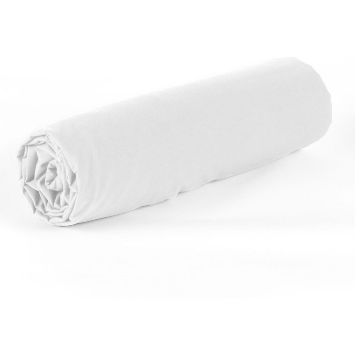 Home collection Drap housse de coton-bambou - blanc