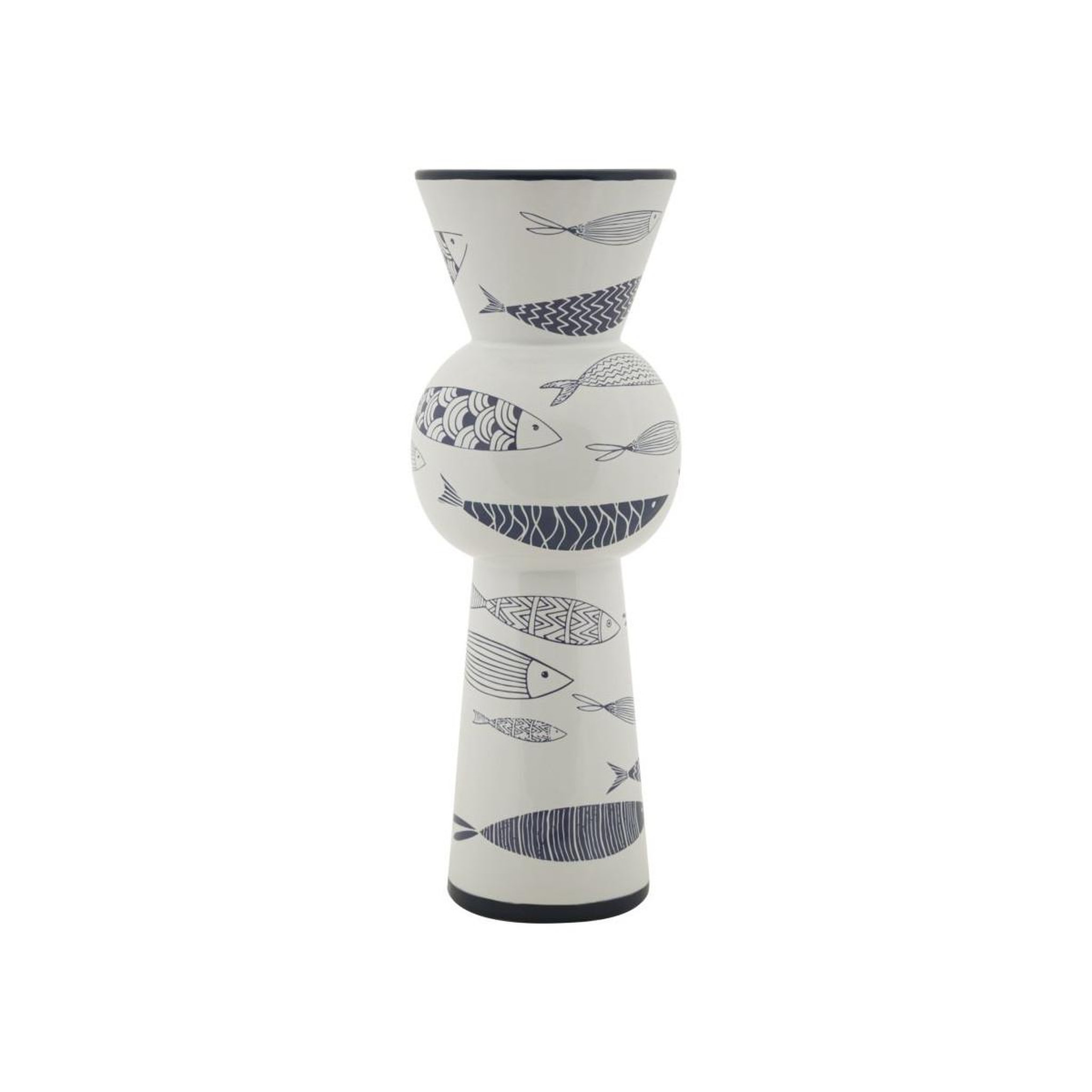 Paris Prix Vase haut en céramique  poissons  38cm multicolore