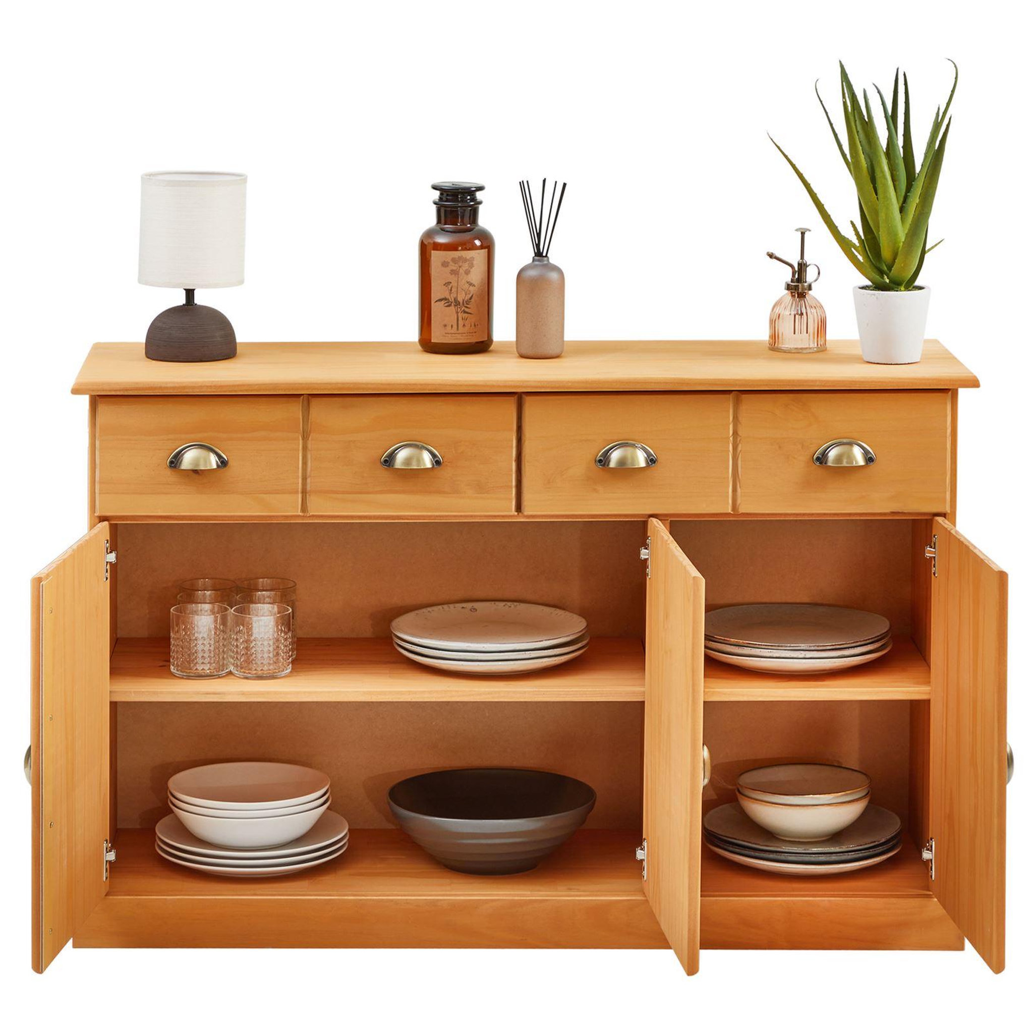 Voir la diapositive 6 : IDIMEX Buffet salon PARIS L116cm bois massif
