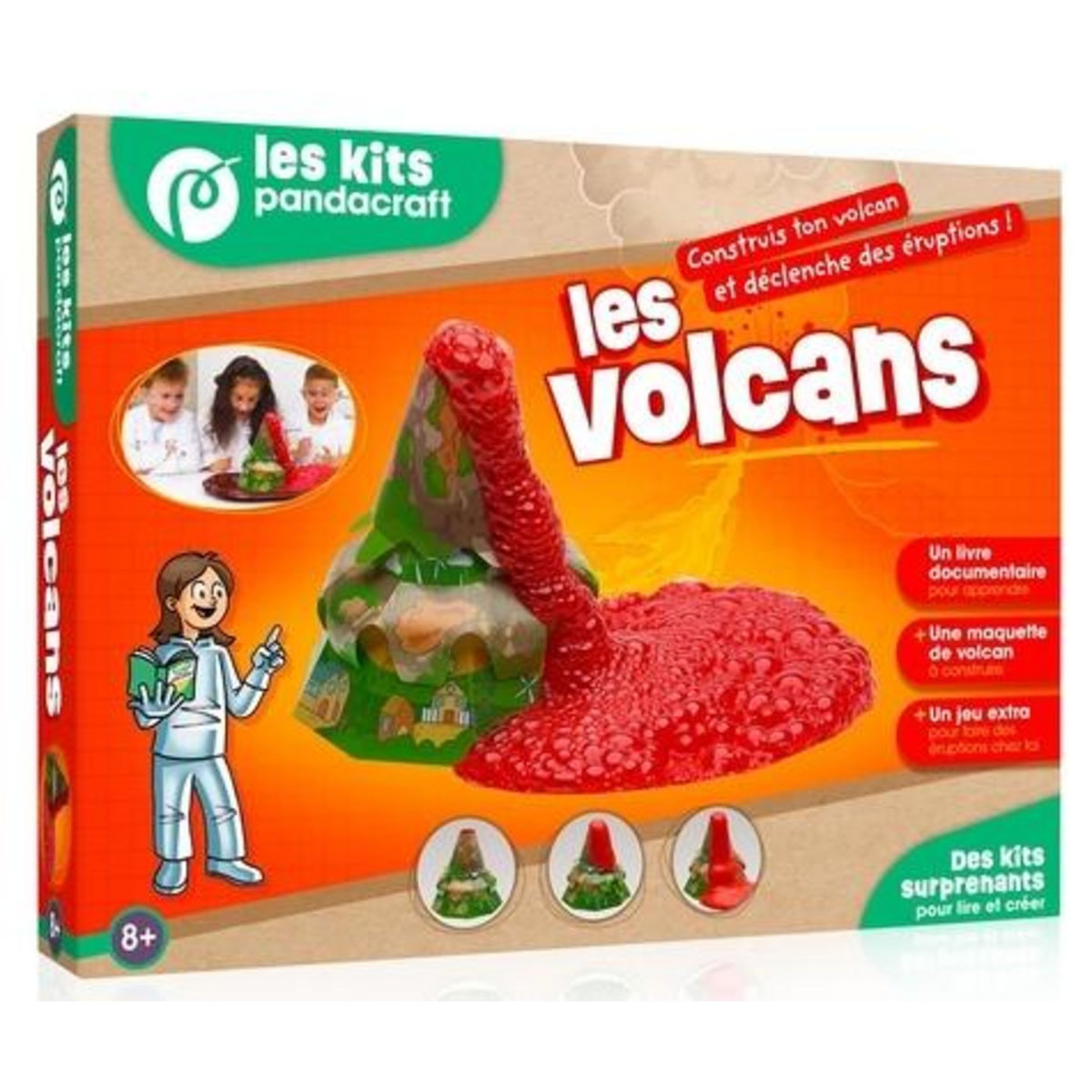 LES VOLCANS DES 8 ANS. CONSTRUIS TON VOLCAN ET DECLENCHE DES ERUPTIONS !, Pandacraft