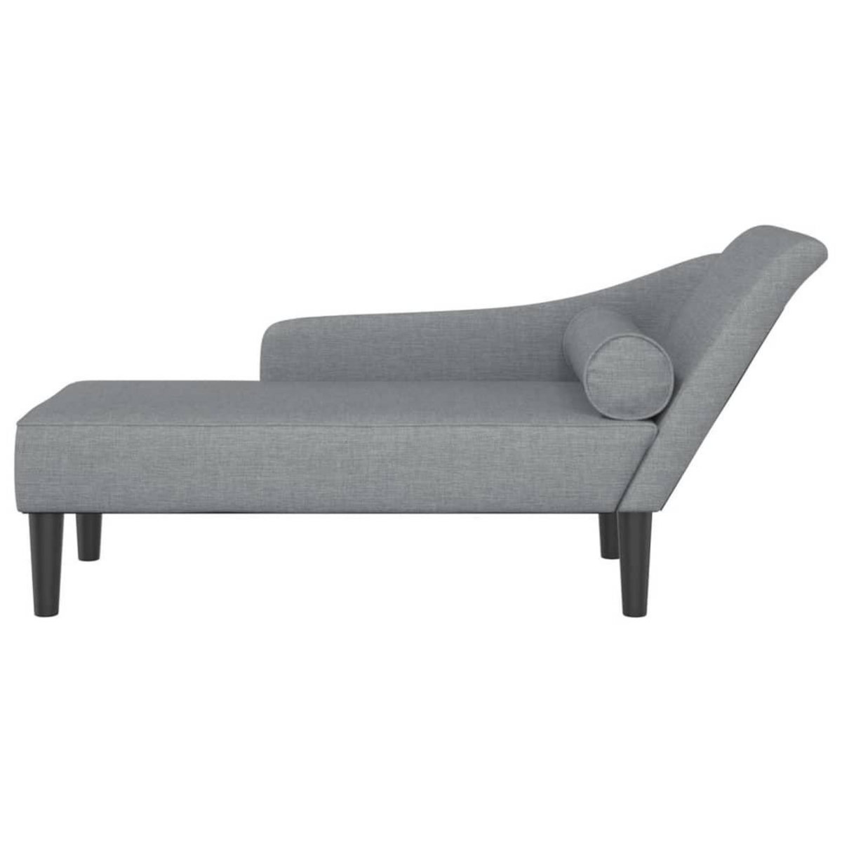 VIDAXL Chaise longue avec coussins gris clair tissu