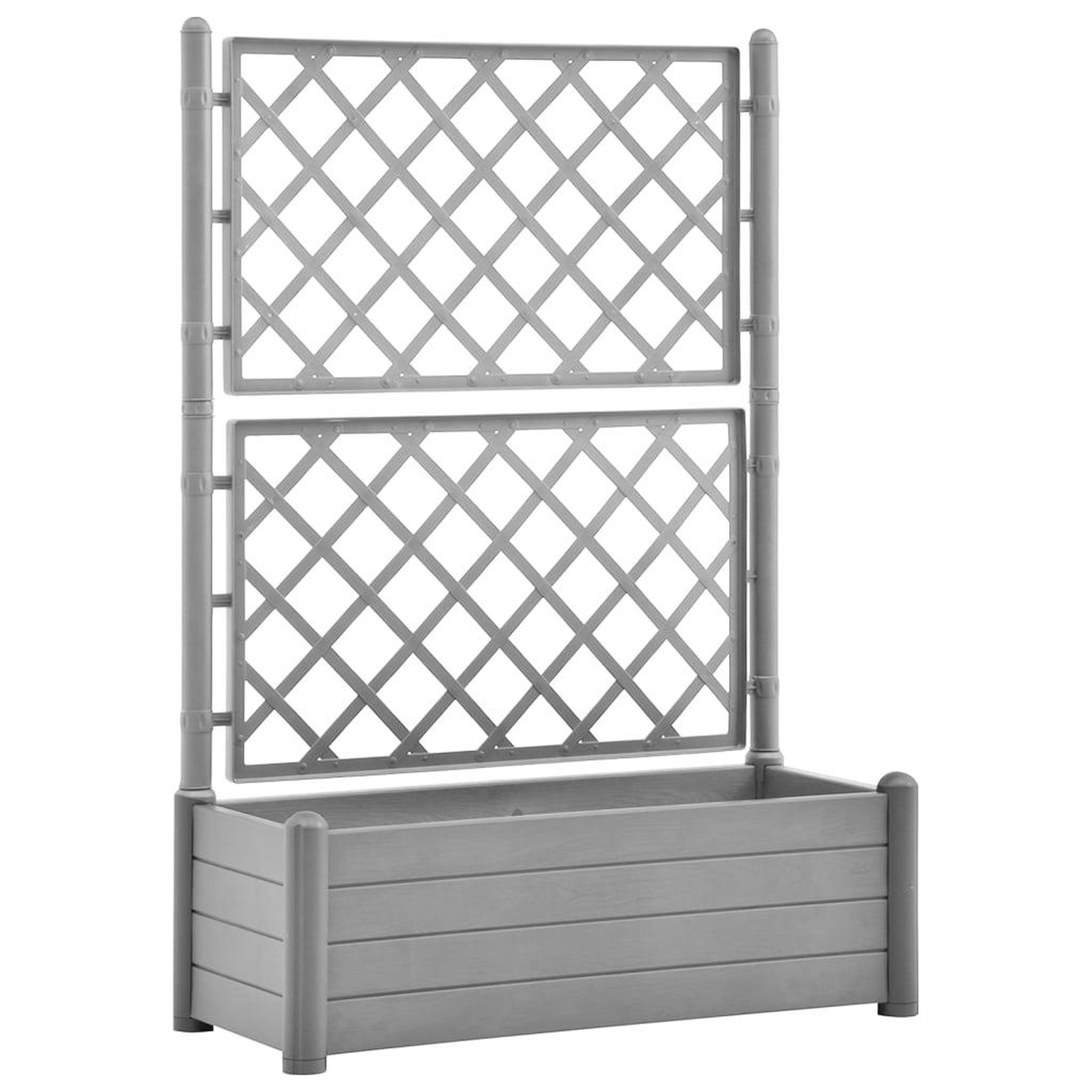 Voir la diapositive 2 : VIDAXL Jardiniere avec treillis 100x43x142 cm PP Gris pierre