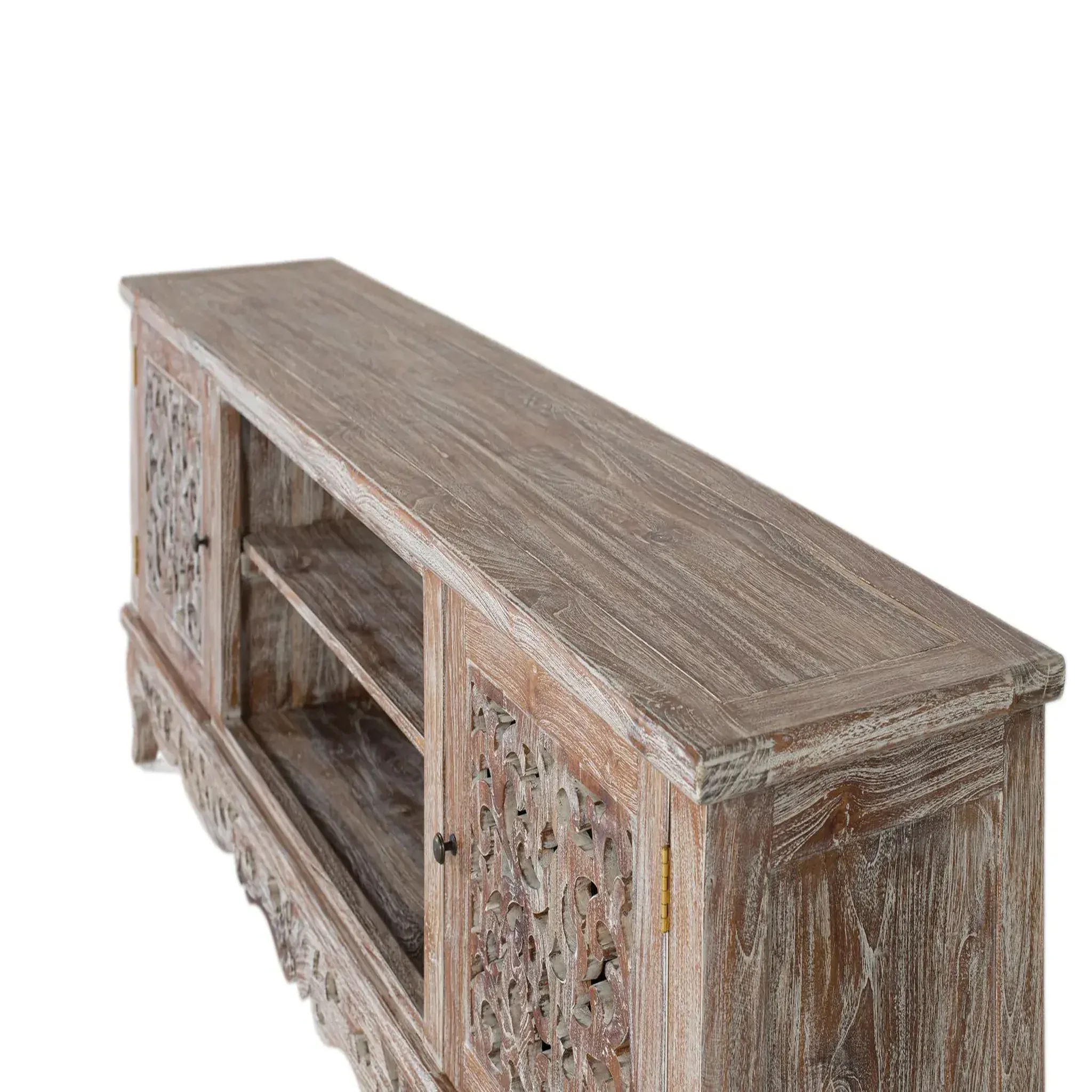 Voir la diapositive 3 : GINER Y COLOMER SL Meuble tv en bois de teck 190 cm style vintage provençal