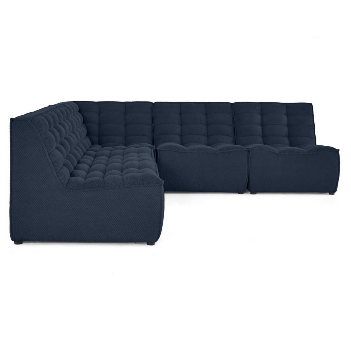 LISA DESIGN Ellie - canapé modulable d'angle réversible 5 places en velours texturé