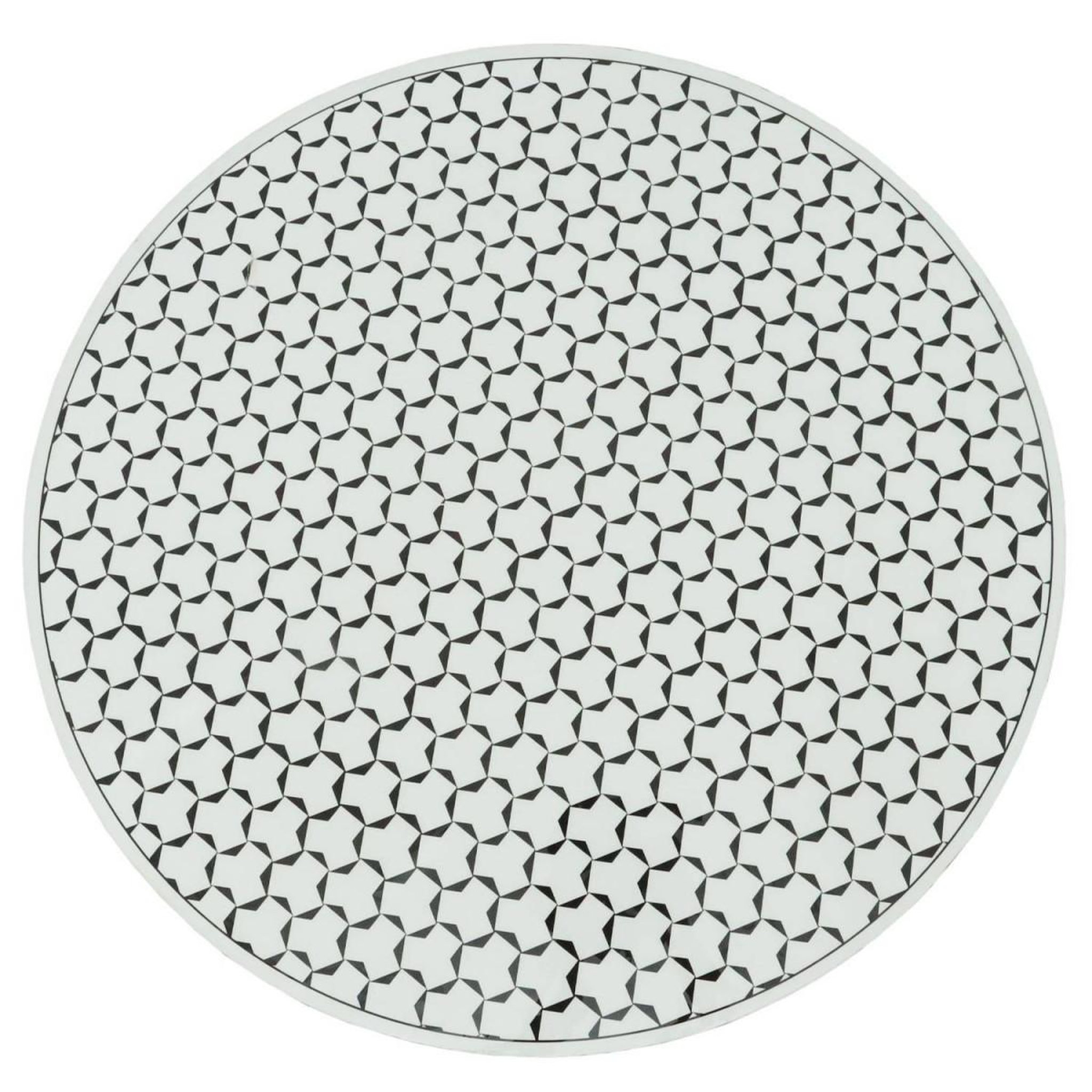 Voir la diapositive 4 : Paris Prix Table Basse Ronde  Géométrique  71cm Noir & Blanc