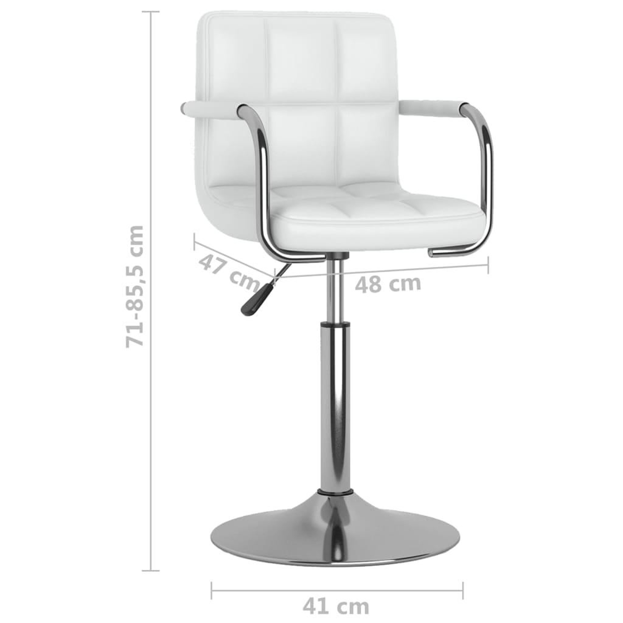 Voir la diapositive 6 : VIDAXL Chaises pivotantes a manger lot de 2 blanc similicuir