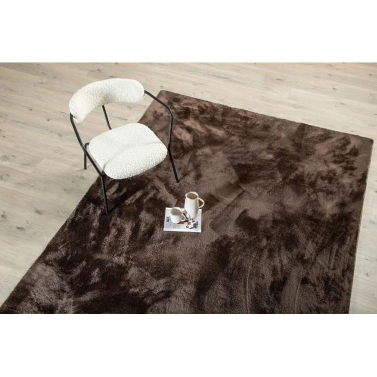 Paris Prix Tapis Design Uni  Blanca  160x230cm Nougat