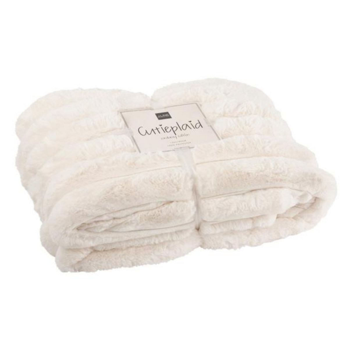 Paris Prix Plaid Design Uni  Corduroy  130x180cm Blanc