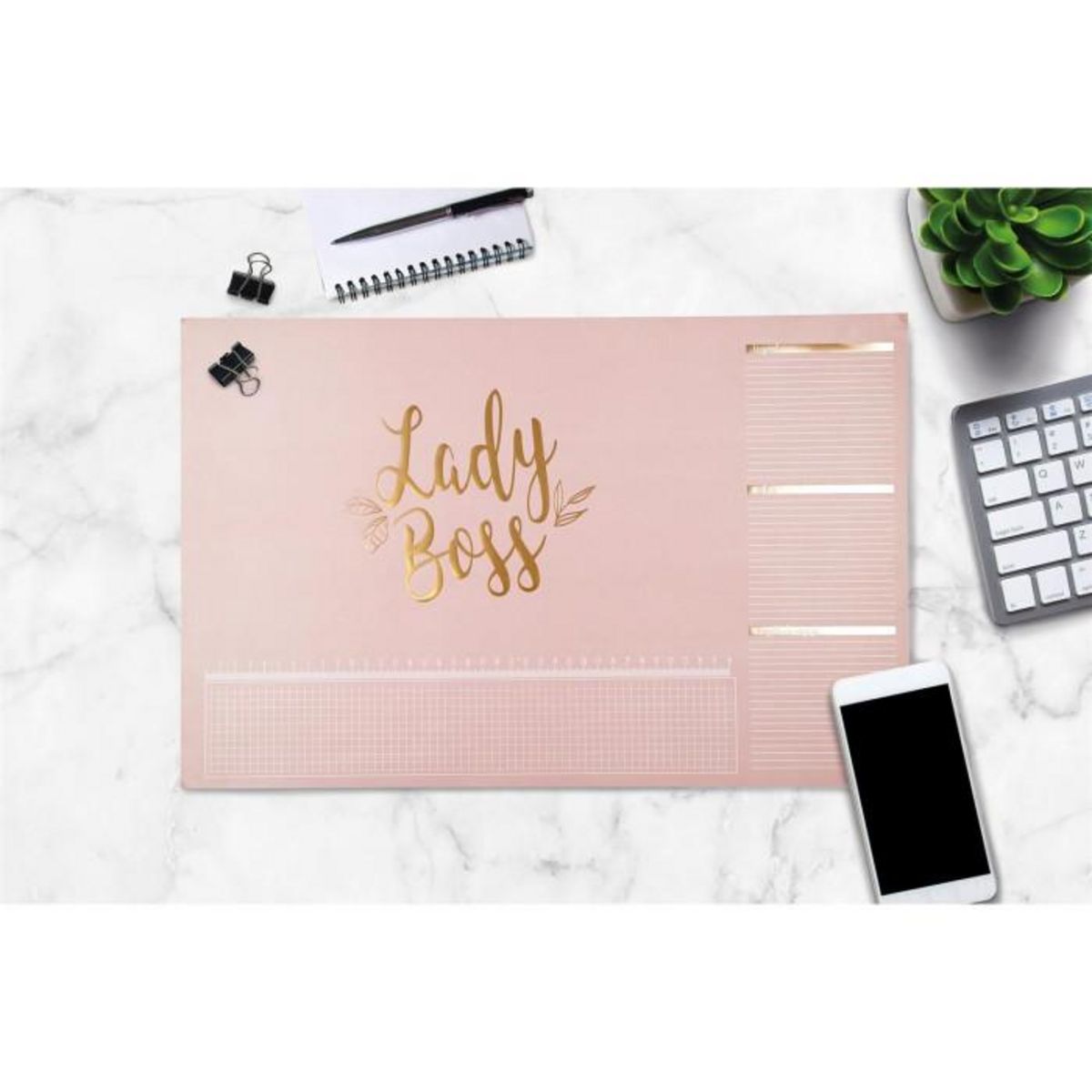 Paris Prix Sous Main en Papier  Lady Boss  50cm Rose