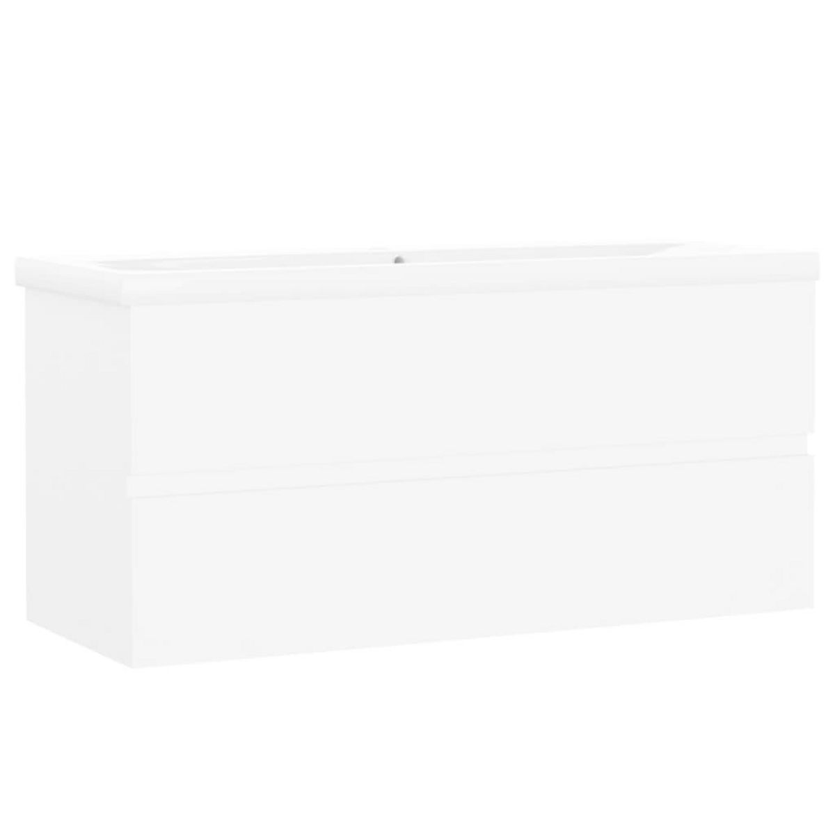 VIDAXL Armoire d'evier avec lavabo integre Blanc Agglomere