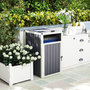 Voir la diapositive 2 : OUTSUNNY Abri poubelle - cache poubelle - 240L - porte, couvercle - tôle acier ondulé blanc gris