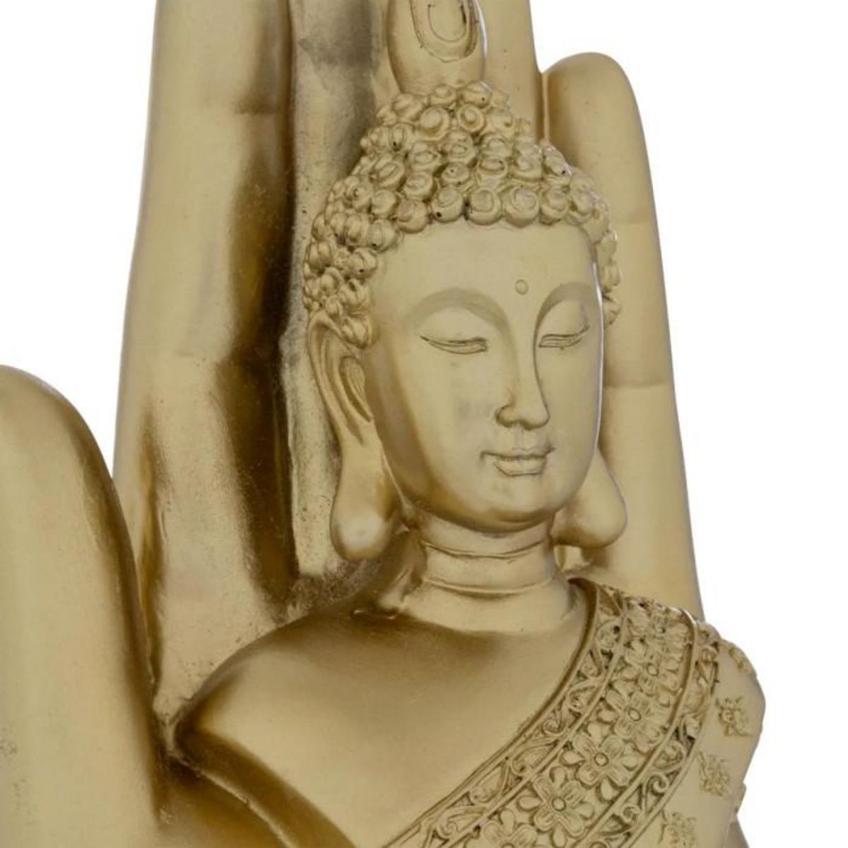 ATMOSPHERA Bouddha Main Déco en Résine  Andy  18cm Doré
