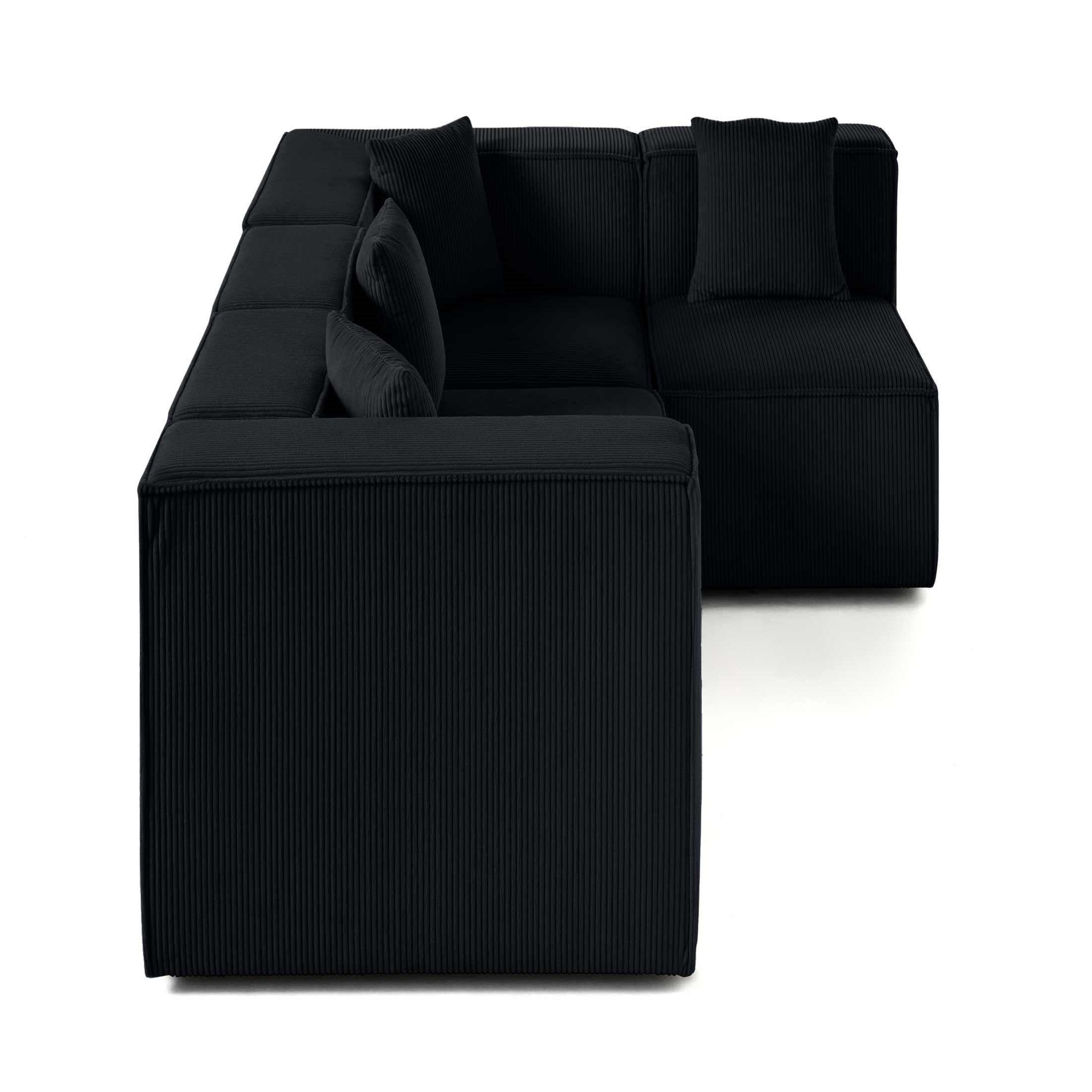Voir la diapositive 4 : LISA DESIGN Arty - canapé modulable d'angle droit 4 places - en velours côtelé