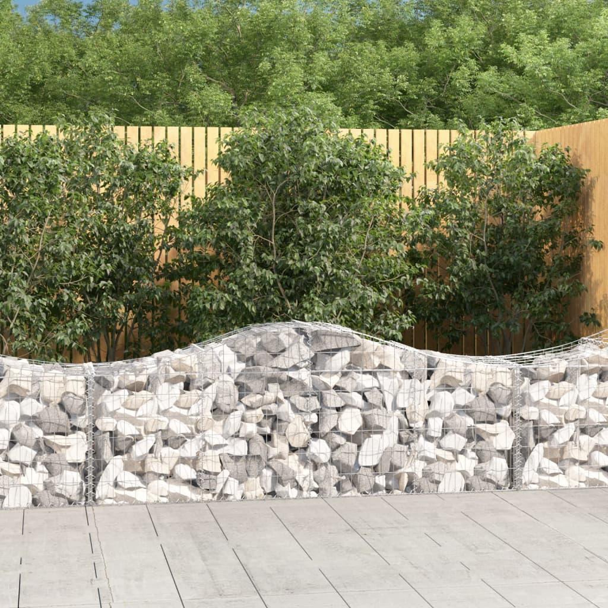 Voir la diapositive 1 : VIDAXL Panier de gabions arque 200x50x60/80 cm Fer galvanise