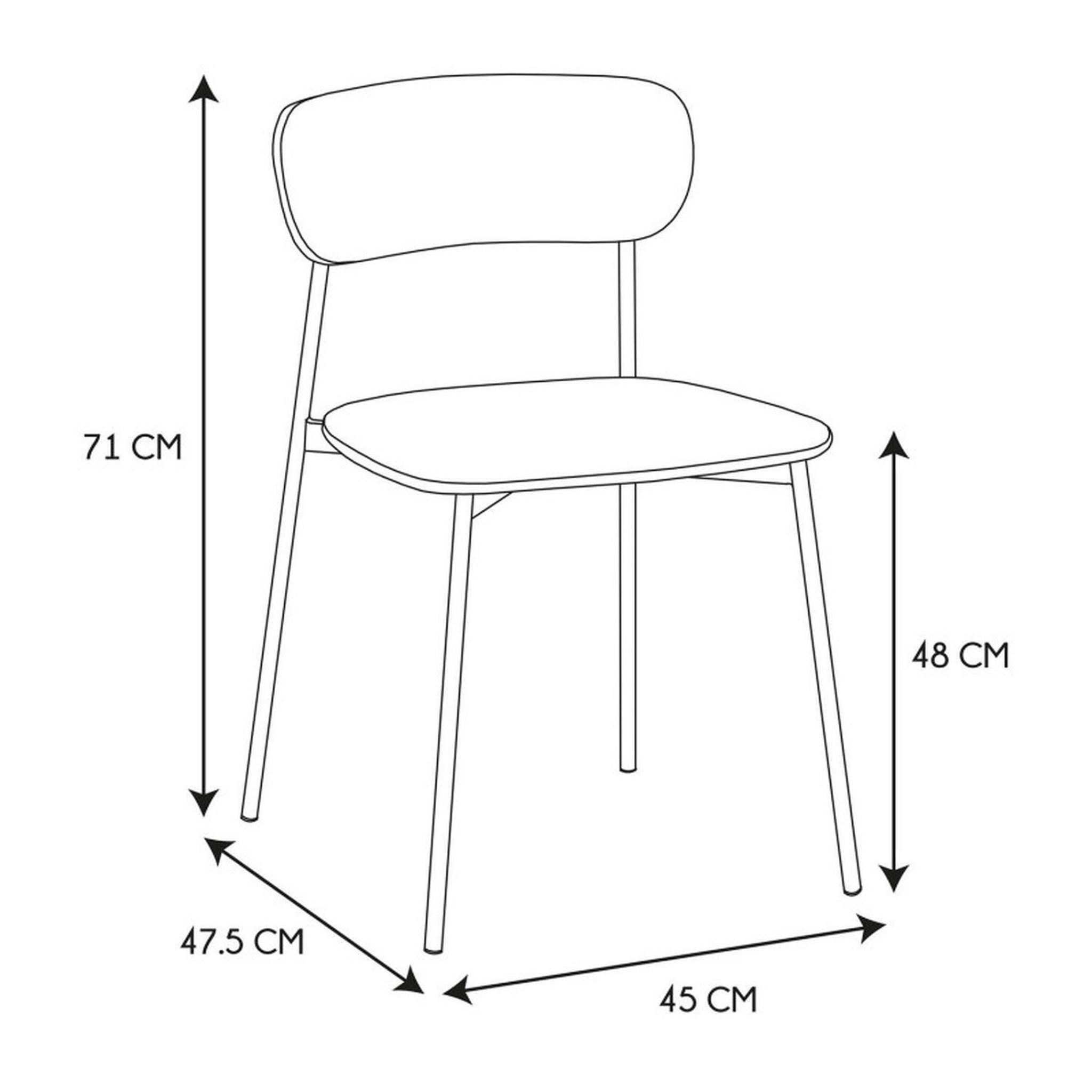 Voir la diapositive 3 : TOILINUX Lot de 4 chaises de table avec assise en bouclette loki - beige et blanc