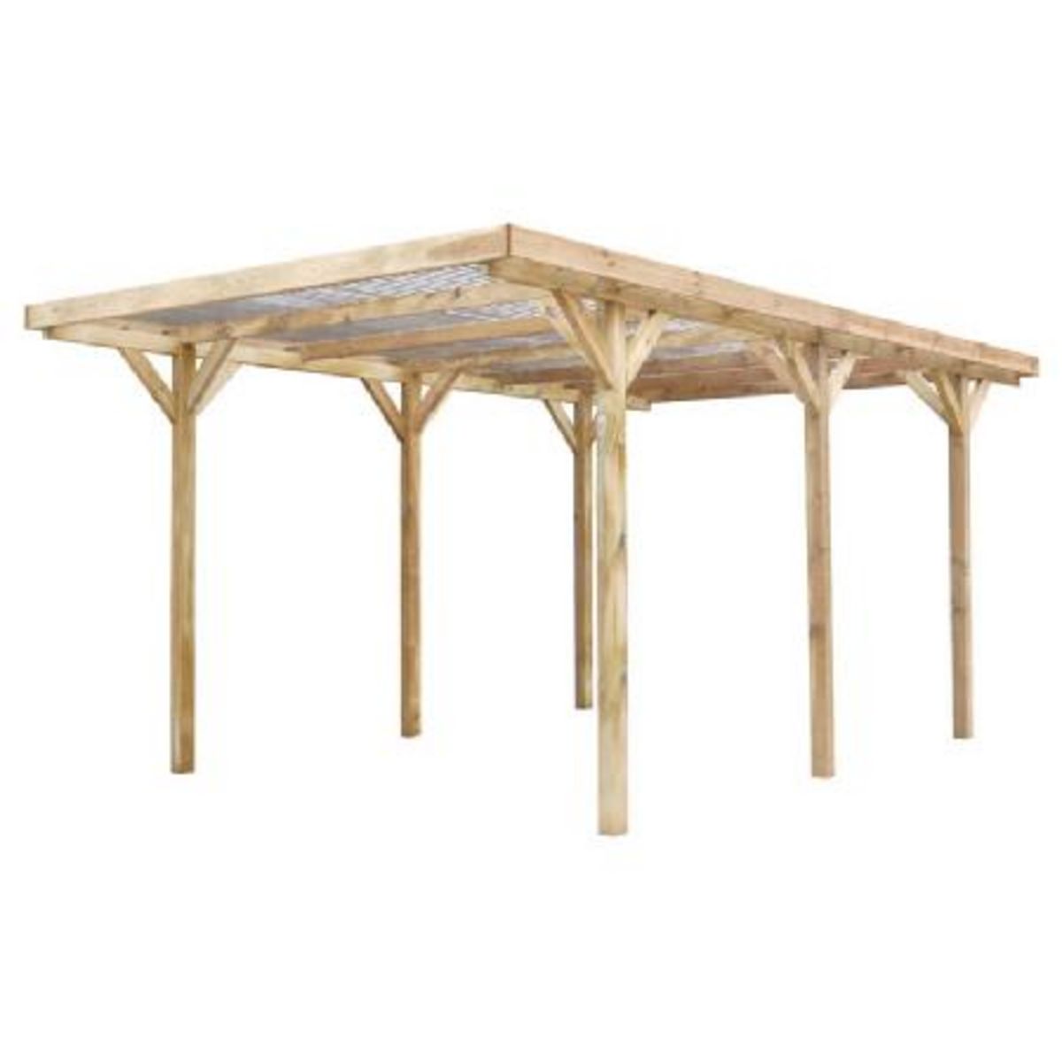 Carport bois MAX toit plat  15,71 m² 1 voiture