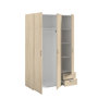 Voir la diapositive 2 : Armoire 3 portes 2 tiroirs L120cm DAISY