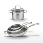 ELO Lot de 3 Poêles Elo Relief Evolution 24/28/32 cm et Faitout 14 cm