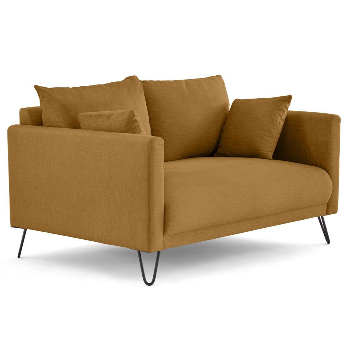 LISA DESIGN Ostrava - canapé droit 2 places en velours pieds en épingle