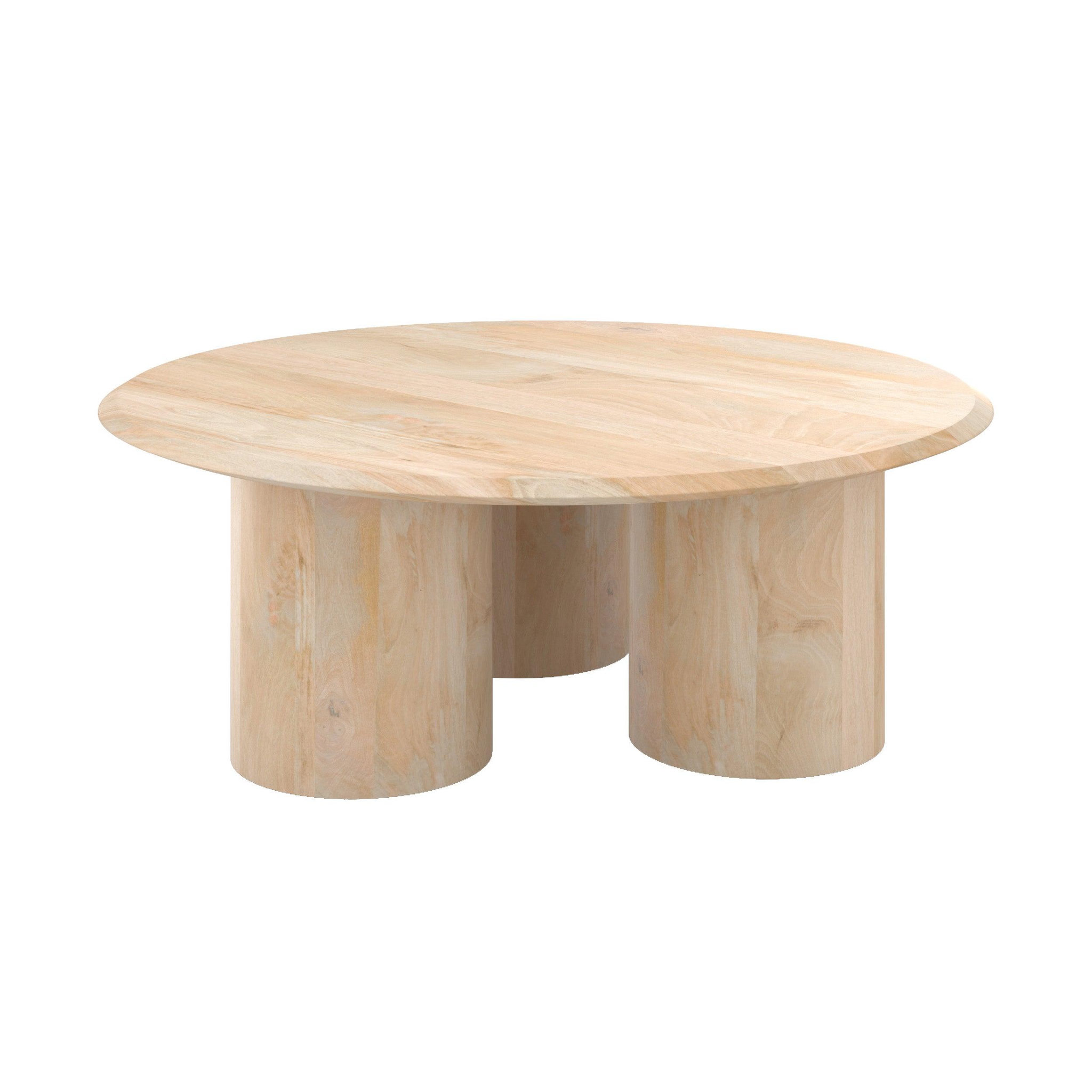 MAISON PAVANE Table basse ronde en bois de manguier d90 cm-sacha