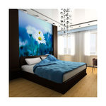 Paris Prix Papier Peint  Marguerite sur une Prairie Bleue. Coloris disponibles : Multicolore