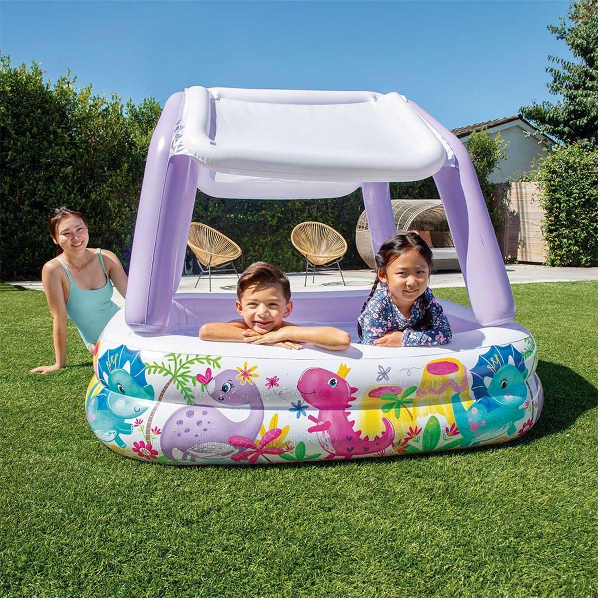 Voir la diapositive 2 : INTEX Piscine gonflable  pare-soleil' 157cm violet