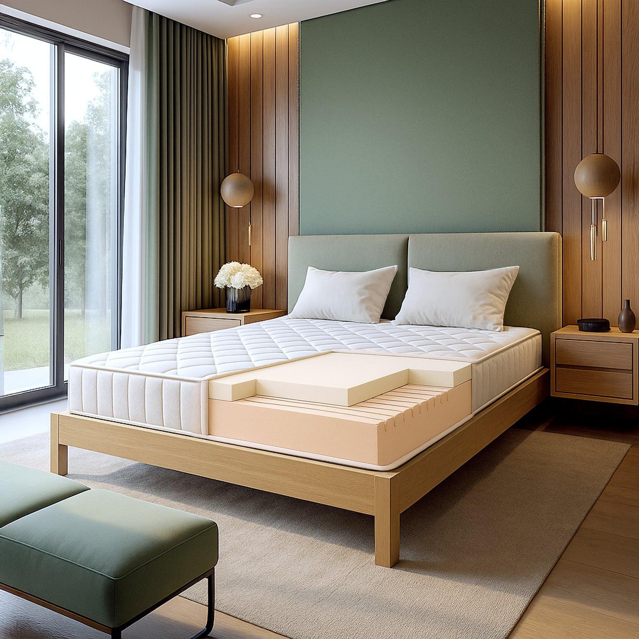 Voir la diapositive 2 : THE WHITE STONE Matelas 80x190 en Mémoire de Forme | Hauteur 20 cm | Orthopédique & Ignifuge | Revêtement Anallergique et Antibactérien | Fabriqué en Italie