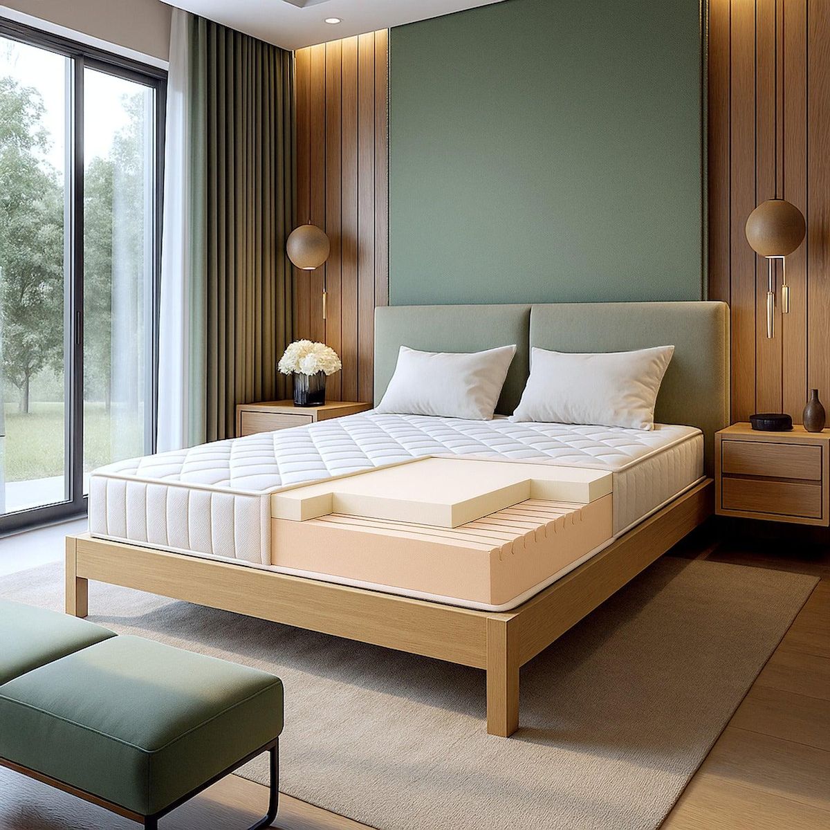 THE WHITE STONE Matelas 80x190 en Mémoire de Forme | Hauteur 20 cm | Orthopédique & Ignifuge | Revêtement Anallergique et Antibactérien | Fabriqué en Italie