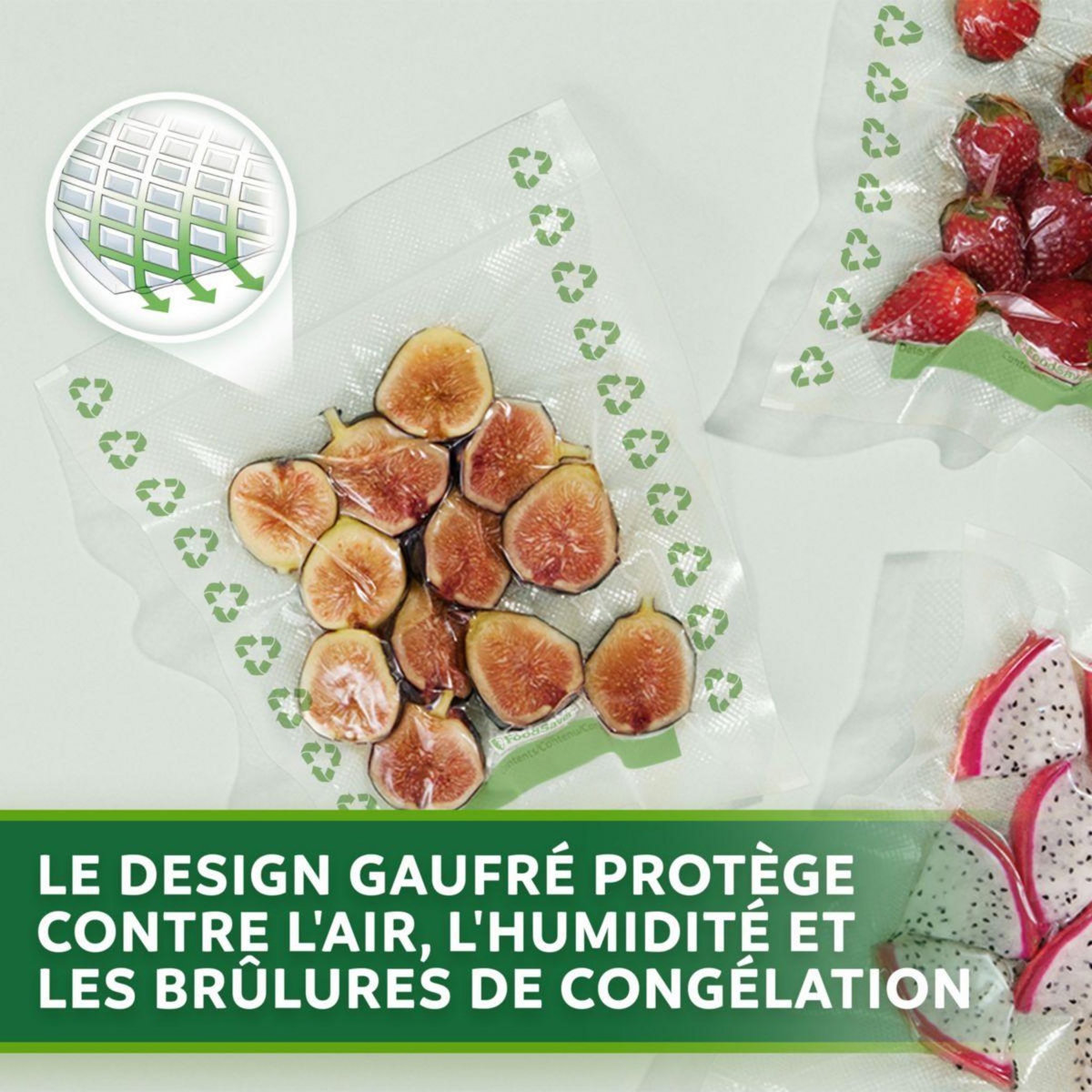 FOODSAVER Sac sous vide FSBE3202X01 25 sacs 3.87l