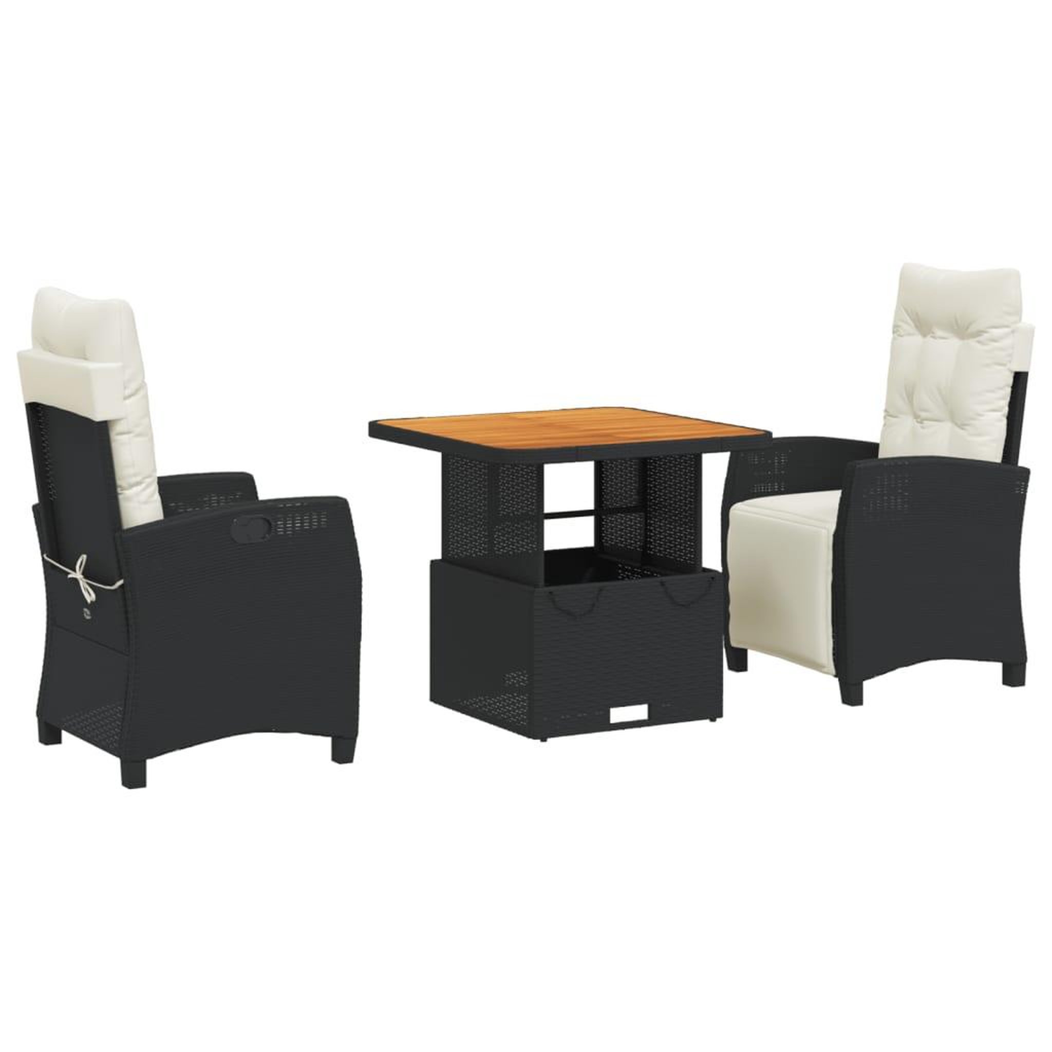 Voir la diapositive 2 : VIDAXL Ensemble a manger de jardin avec coussins 3 pcs Noir