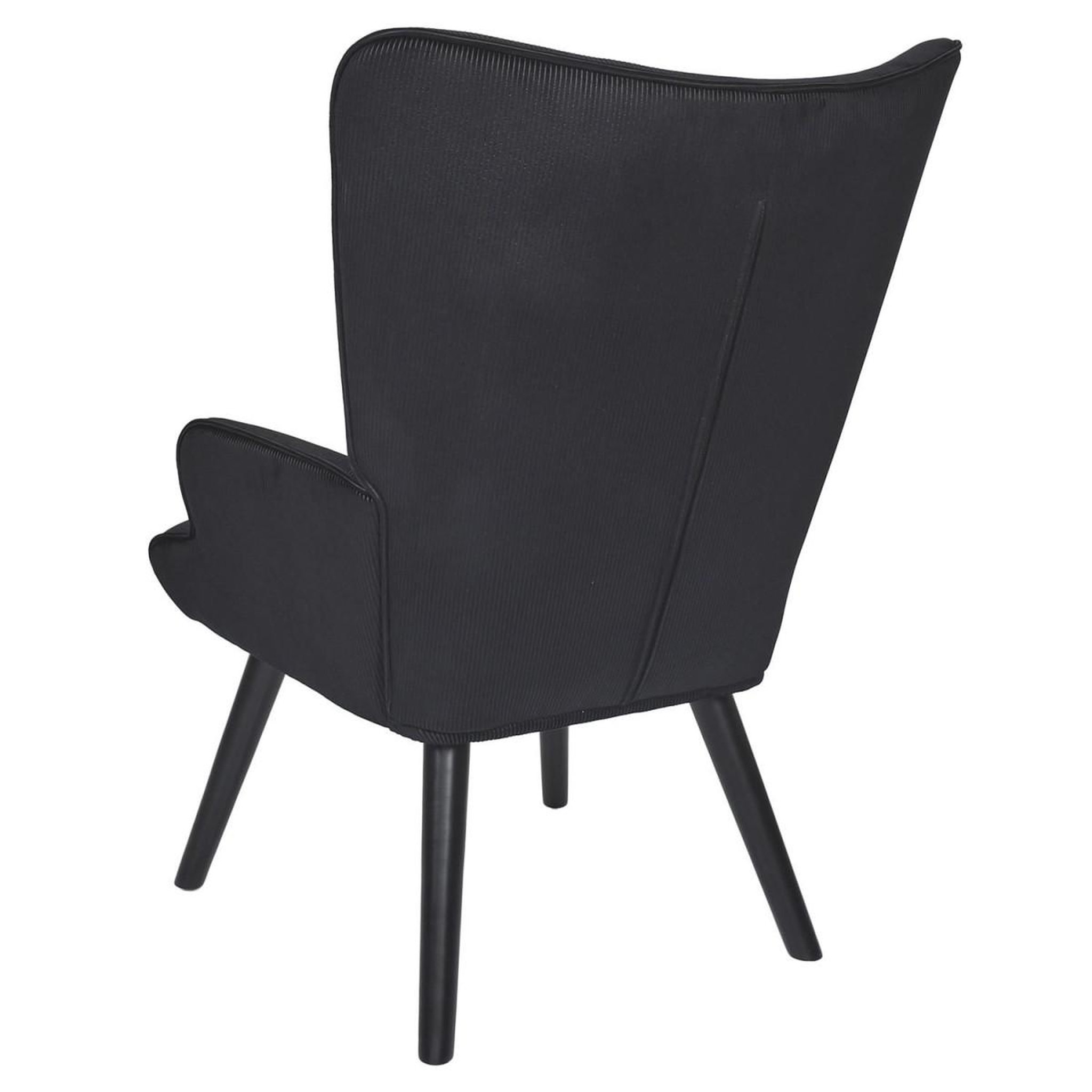 Voir la diapositive 5 : The Home Deco Factory Fauteuil en velours côtelé  giulia  96cm noir