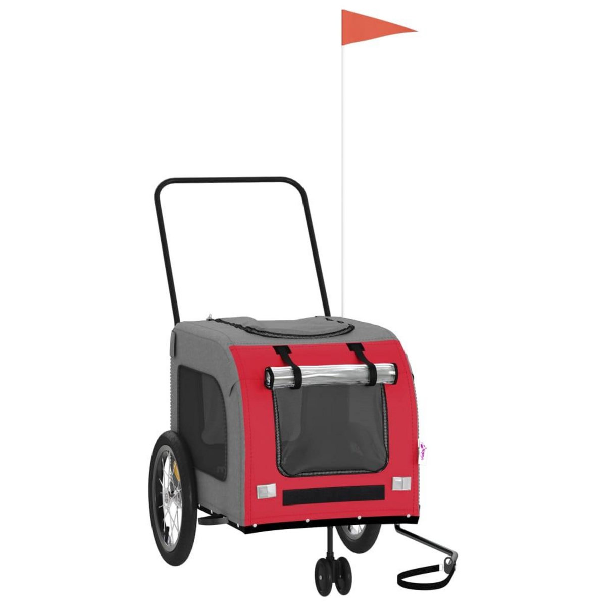 VIDAXL Remorque de velo pour animaux de compagnie rouge et gris