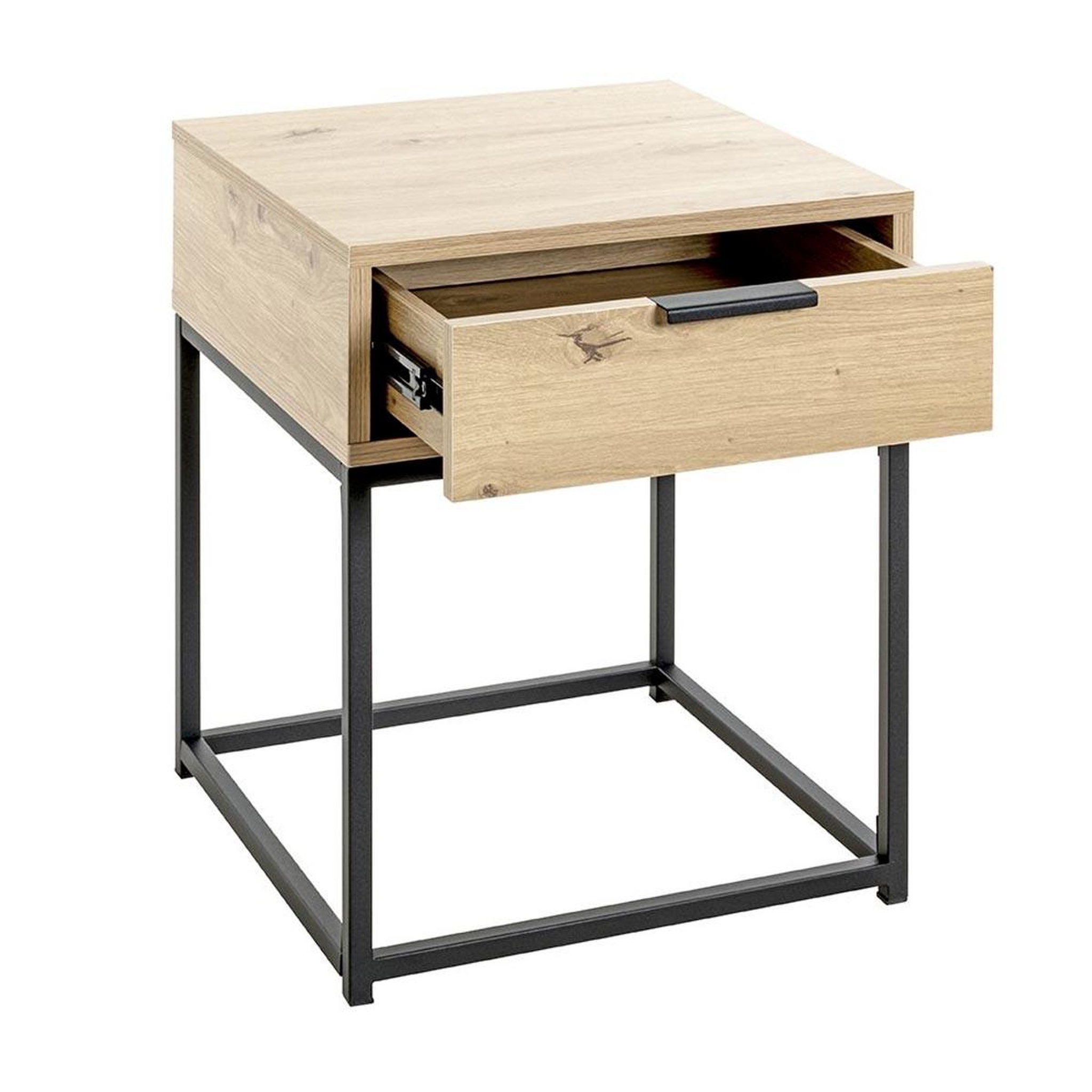 Voir la diapositive 4 : Paris Prix Table de chevet 1 tiroir  maluma  50cm naturel & noir