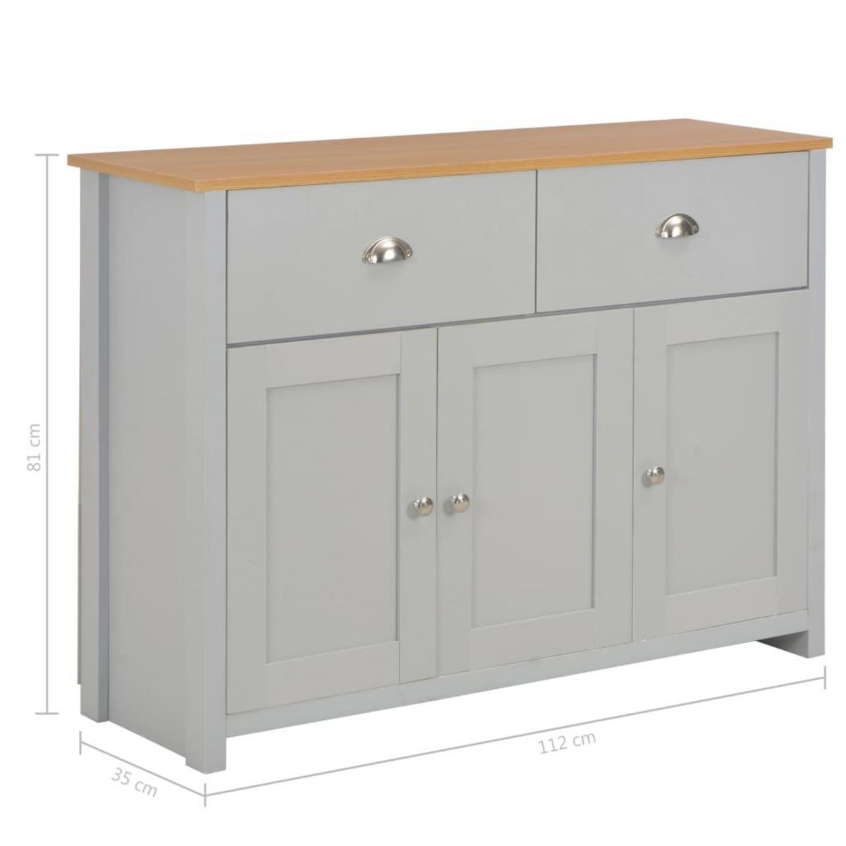 VIDAXL Buffet Gris 112x35x81 cm