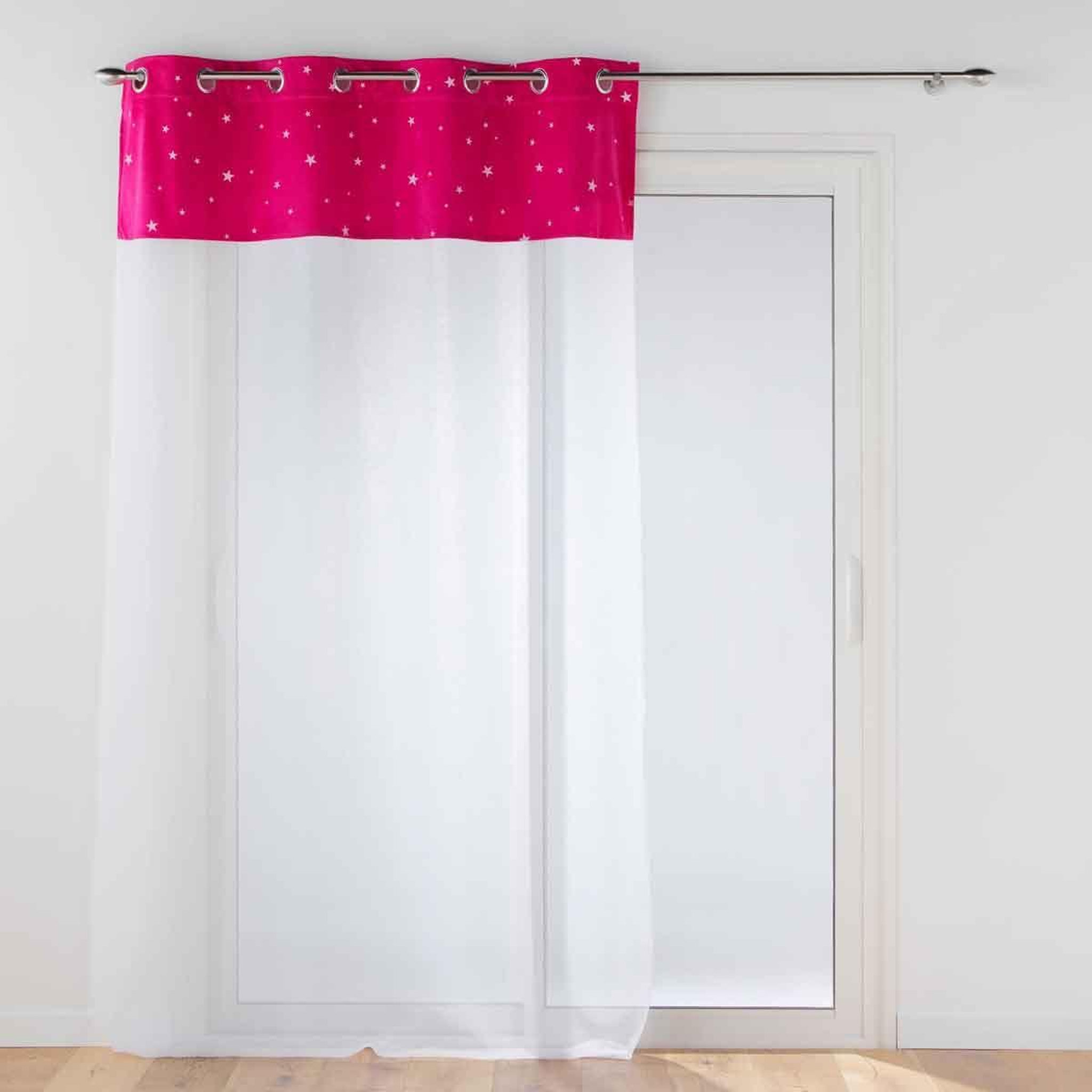 Douceur d'Intérieur Rideau Voilage Phosphorescent  Moonlight  140x280cm Fuchsia