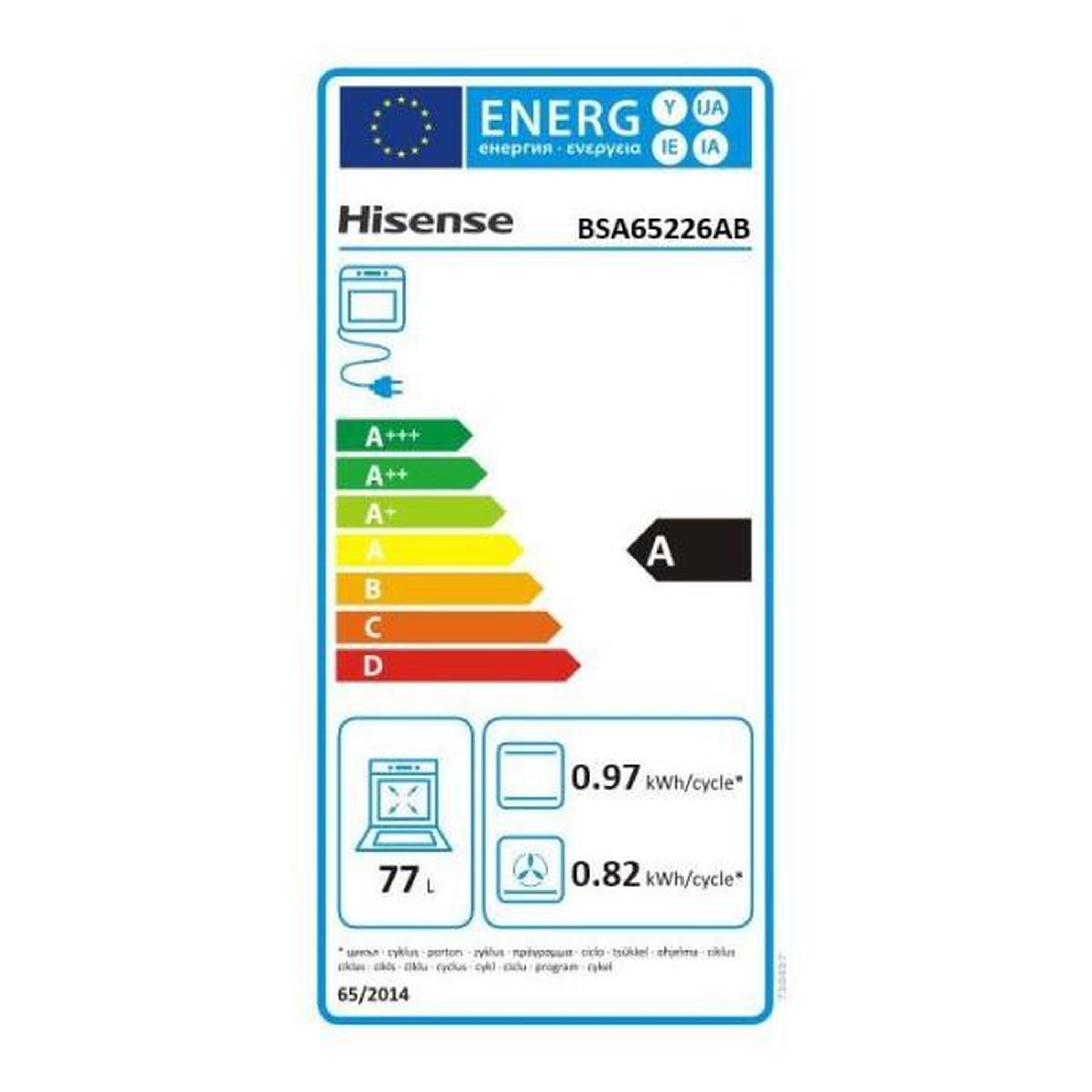 Voir la diapositive 4 : Hisense Hisense bsa65226ab 77 l 3500 w a noir