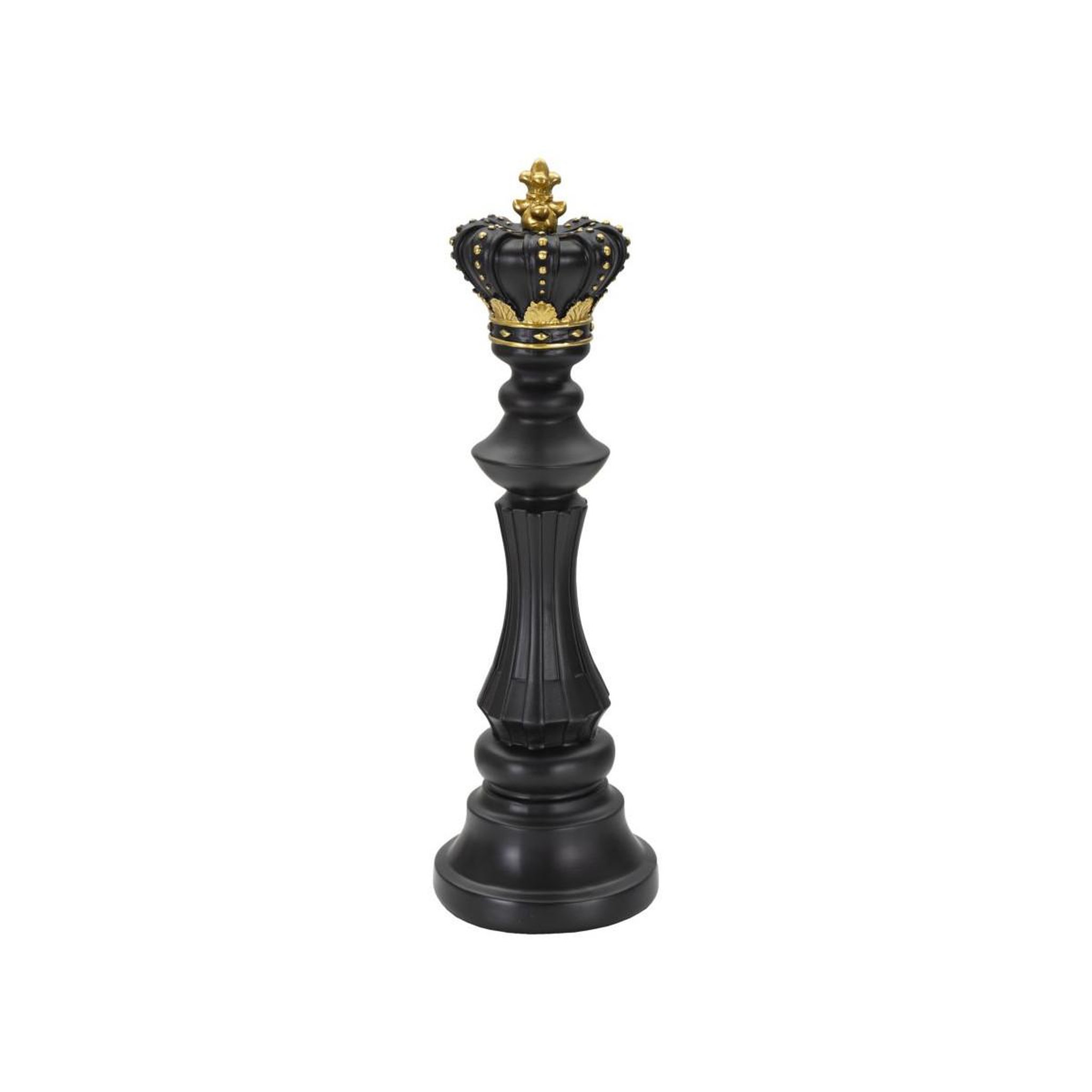 Paris Prix Pièce d'échec déco en résine  roi couronne  40cm noir