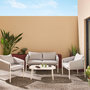 Voir la diapositive 2 : SWEEEK Salon de jardin acier 4 places tissu gris - Kyo