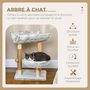 Voir la diapositive 4 : PAWHUT Arbre à chat griffoir chanvre naturel panier plateforme d'observation jeu boule suspendue bois panneaux peluche gris