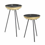 Paris Prix Lot de 2 Tables d'Appoint  Alice  66cm Noir & Or