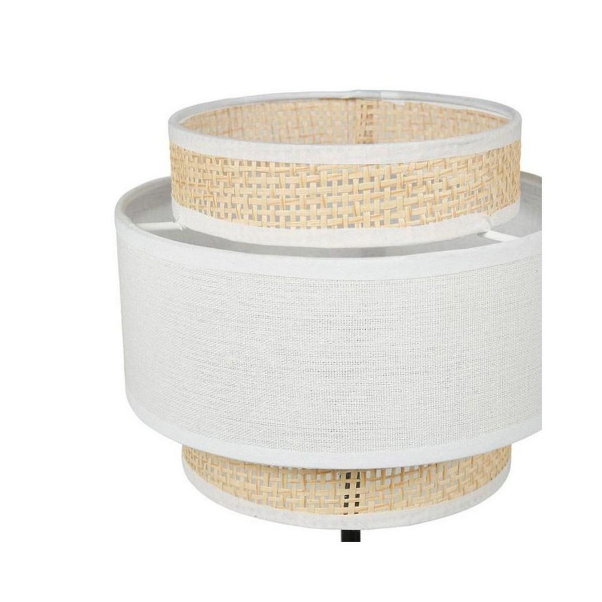 OSTARIA Lampe abat-jour papier rotin 3 niveaux blanc