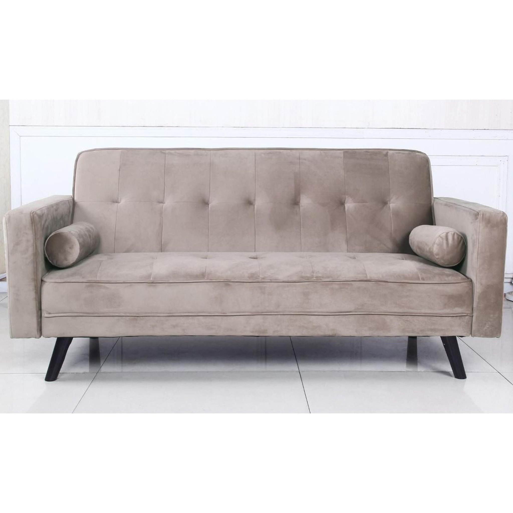Voir la diapositive 2 : Paris Prix Canapé convertible 3 places scandinave  navya  taupe