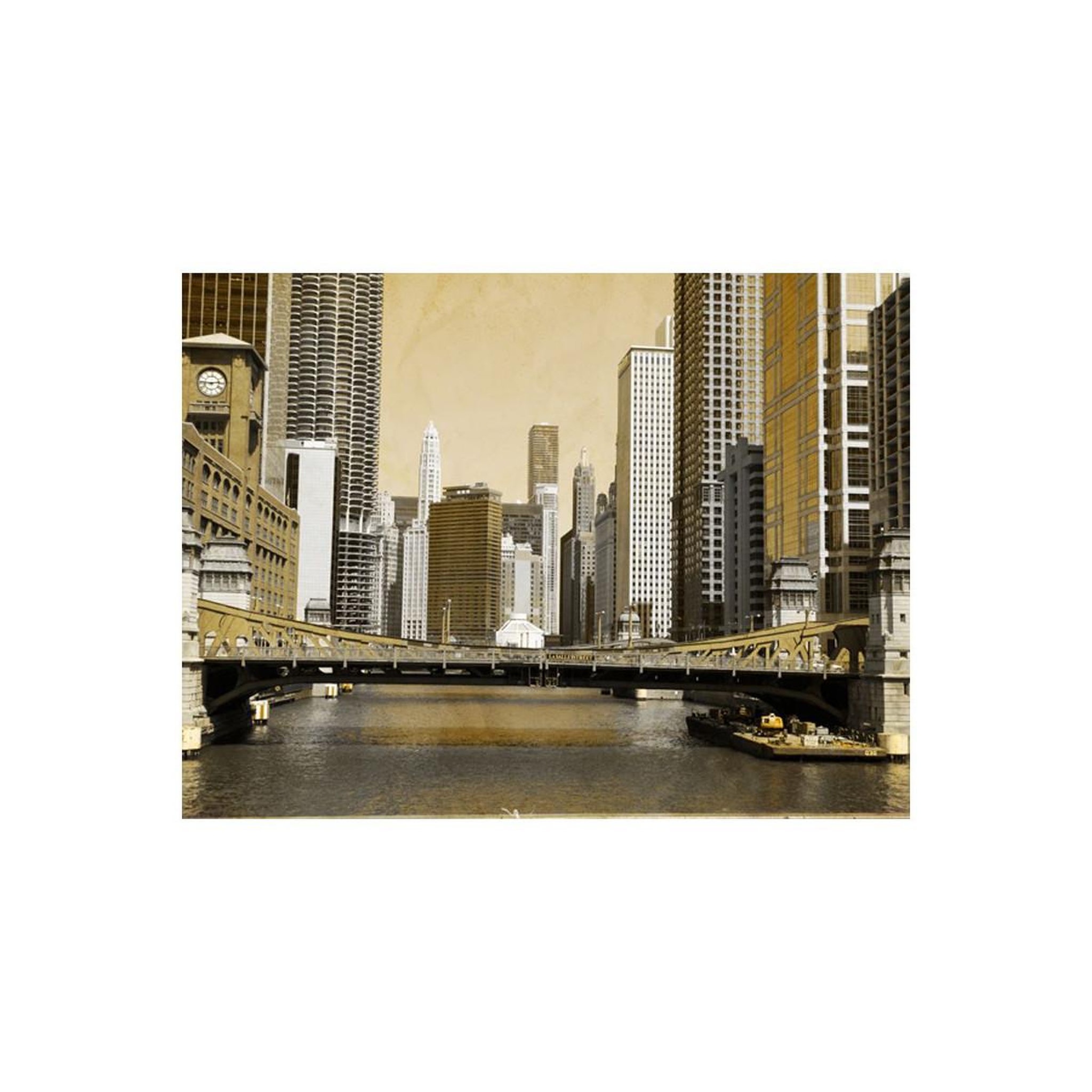 Voir la diapositive 2 : Paris Prix Papier peint  chicago's bridge vintage effect