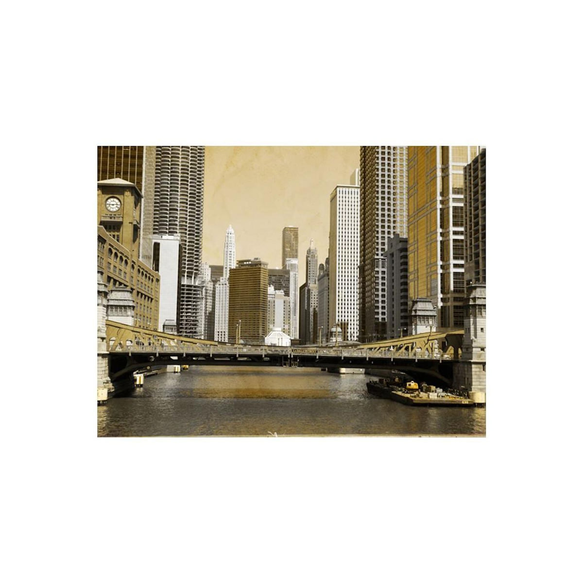 Paris Prix Papier Peint  Chicago's Bridge Vintage Effect